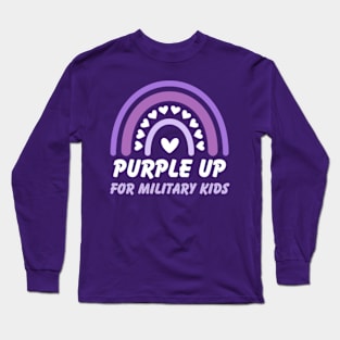 Purple Up for Military Kids Month Rainbow Military Child Long Sleeve T-Shirt